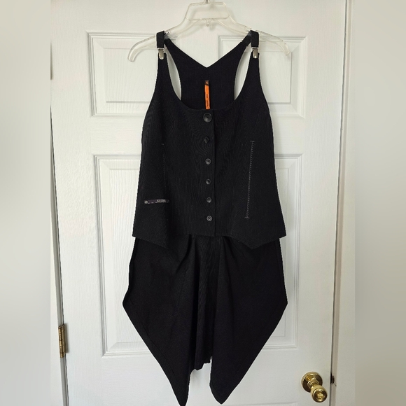 Cop.Copine Tops - Womens Cop. Copine Vest Shirt Size 42  Futuristic Avant Garde Black, Gray Pinstr